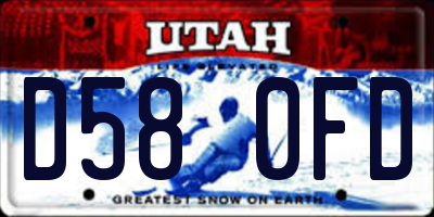 UT license plate D580FD