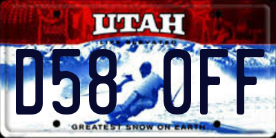 UT license plate D580FF