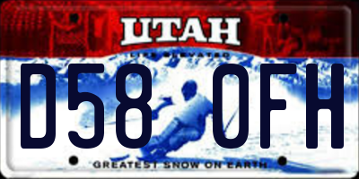 UT license plate D580FH