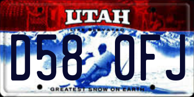 UT license plate D580FJ