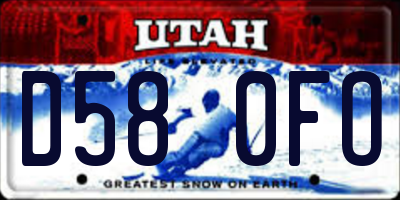 UT license plate D580FO