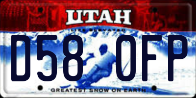 UT license plate D580FP