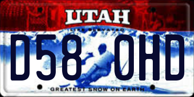 UT license plate D580HD