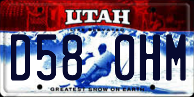 UT license plate D580HM