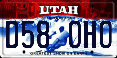 UT license plate D580HO