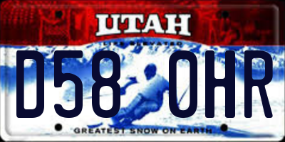 UT license plate D580HR