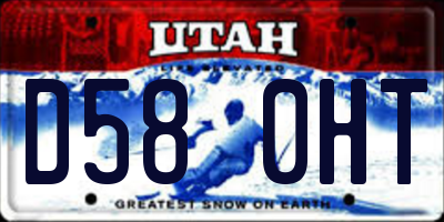 UT license plate D580HT