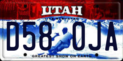 UT license plate D580JA