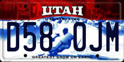 UT license plate D580JM