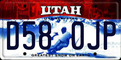 UT license plate D580JP
