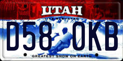 UT license plate D580KB