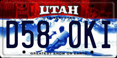 UT license plate D580KI