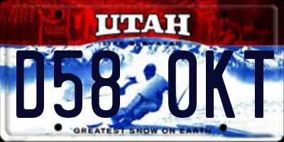 UT license plate D580KT