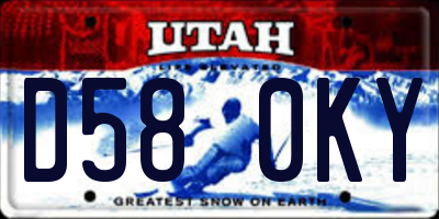 UT license plate D580KY