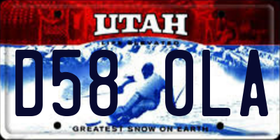 UT license plate D580LA