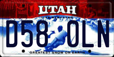 UT license plate D580LN