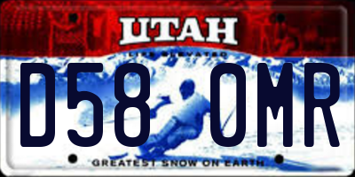 UT license plate D580MR