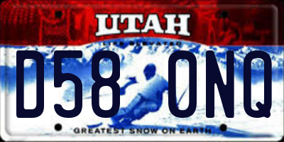 UT license plate D580NQ