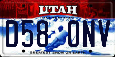 UT license plate D580NV