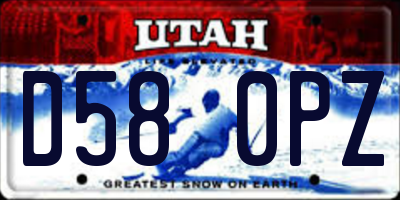 UT license plate D580PZ