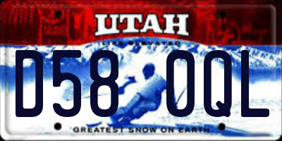 UT license plate D580QL