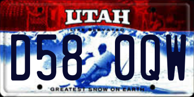 UT license plate D580QW