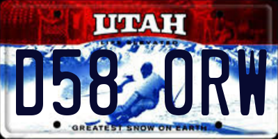 UT license plate D580RW