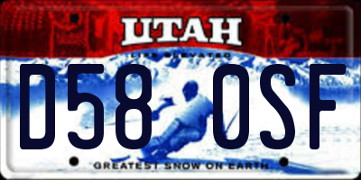 UT license plate D580SF