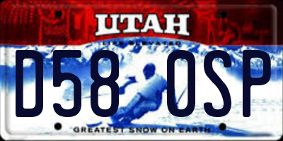 UT license plate D580SP