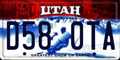UT license plate D580TA