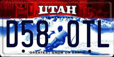 UT license plate D580TL