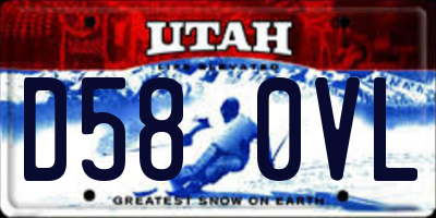 UT license plate D580VL