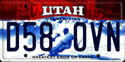 UT license plate D580VN