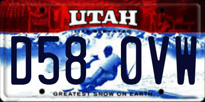 UT license plate D580VW