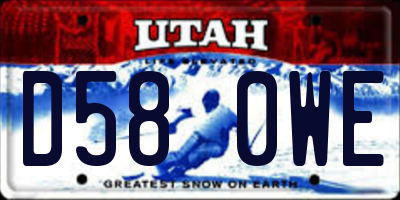 UT license plate D580WE