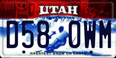 UT license plate D580WM