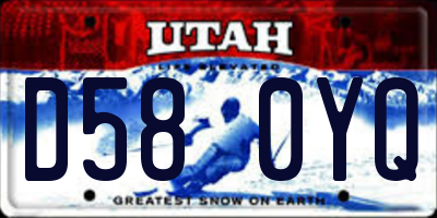 UT license plate D580YQ