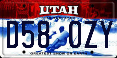 UT license plate D580ZY