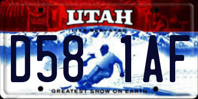 UT license plate D581AF