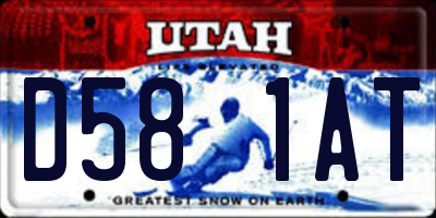UT license plate D581AT