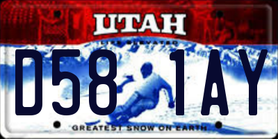 UT license plate D581AY