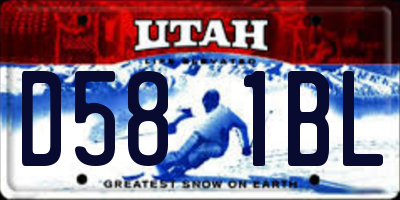 UT license plate D581BL