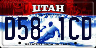 UT license plate D581CD