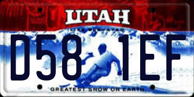 UT license plate D581EF