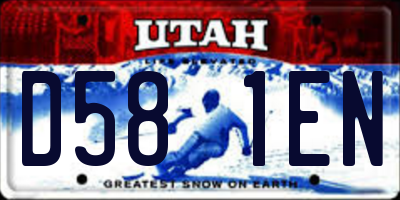 UT license plate D581EN