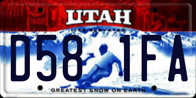 UT license plate D581FA