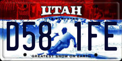 UT license plate D581FE