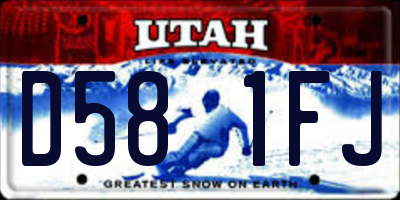 UT license plate D581FJ
