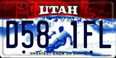 UT license plate D581FL