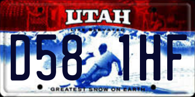 UT license plate D581HF
